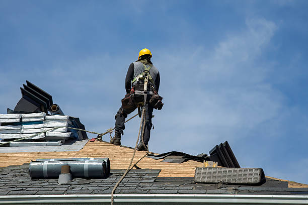 Professional Gutter Installation technician working in Corunna, IN